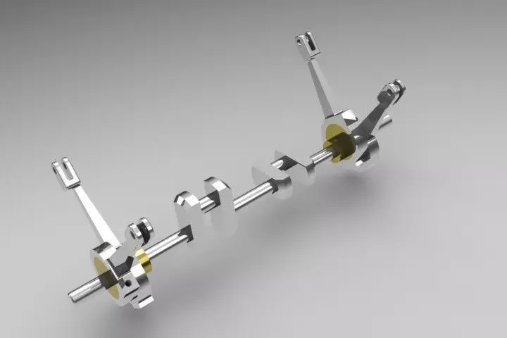 Assembly Crankshaft Free 3D model