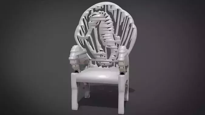 Unique Chair with a Seahorse Ornament model