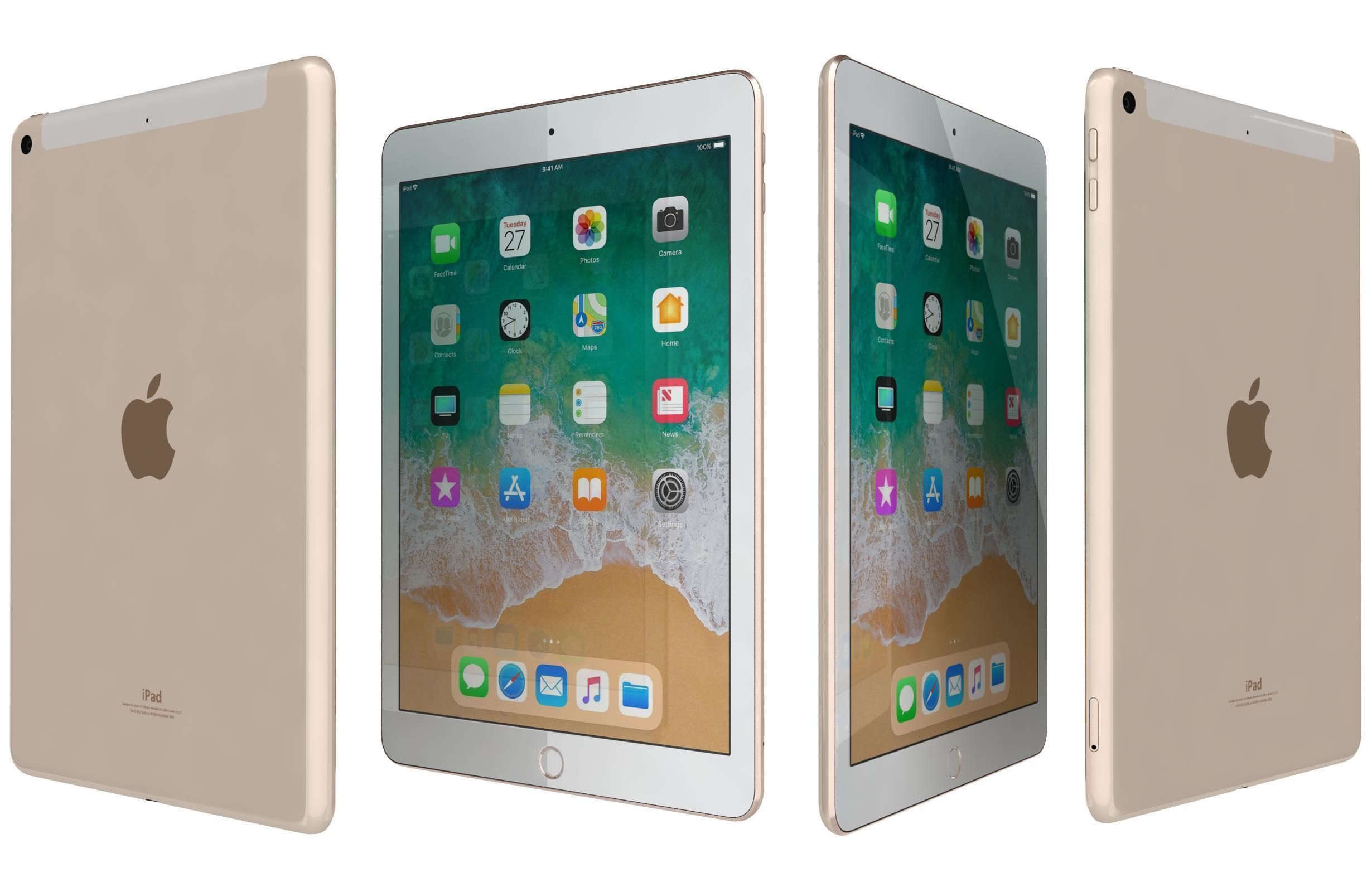 Apple iPad 9 7 2018 WifiCellular All Colors 3D model_3