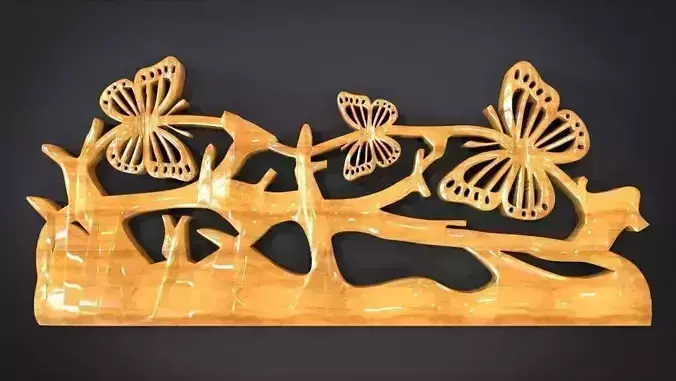Butterfly Frame Ornament Furniture Low-poly 3D model