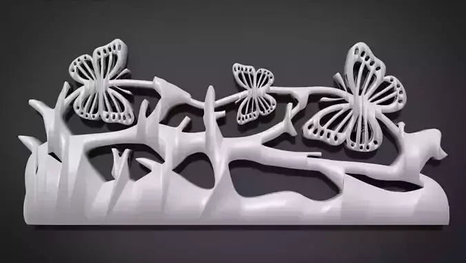 Butterfly Frame Ornament Furniture 3D print model