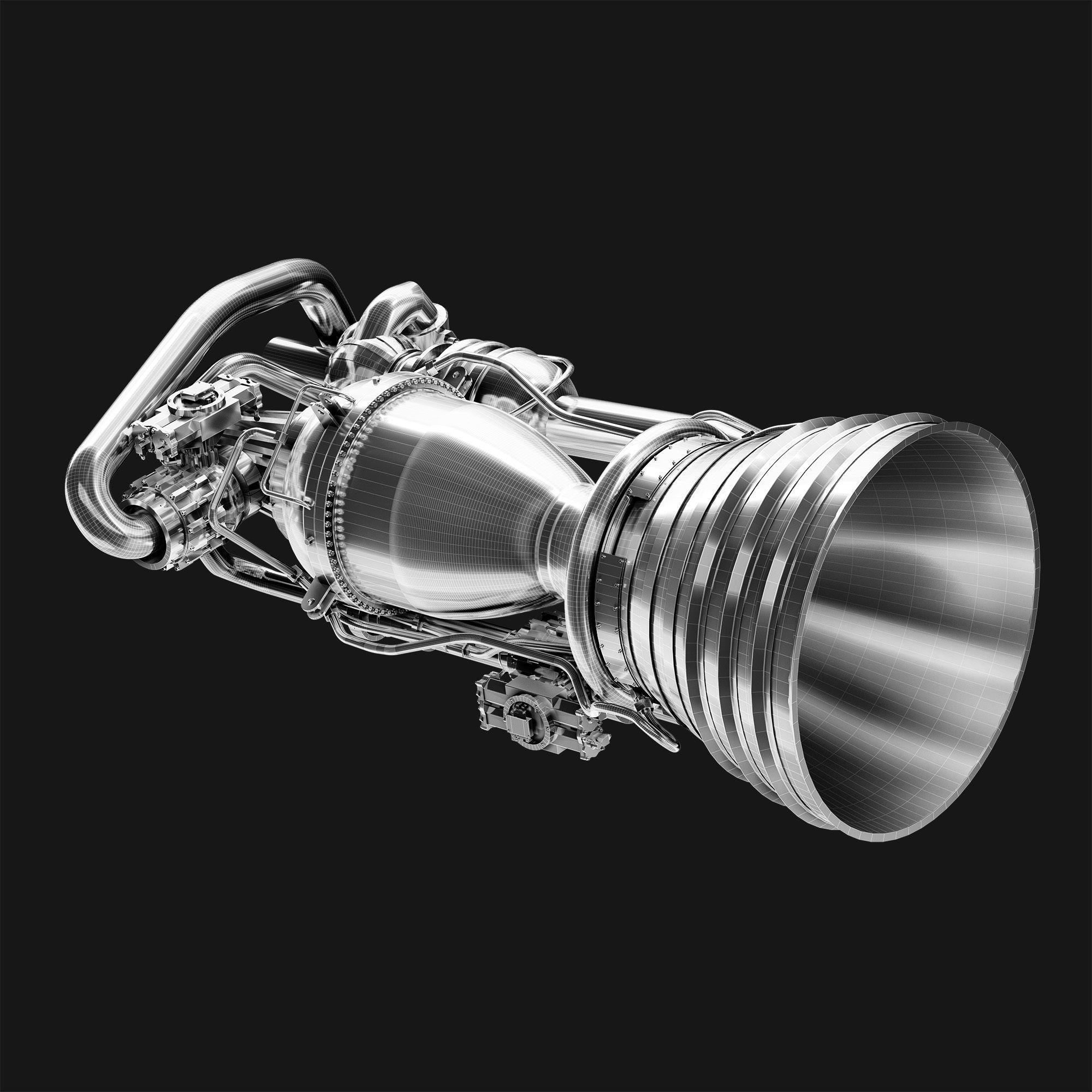 Merlin Rocket Engine SpaceX 3D model_1