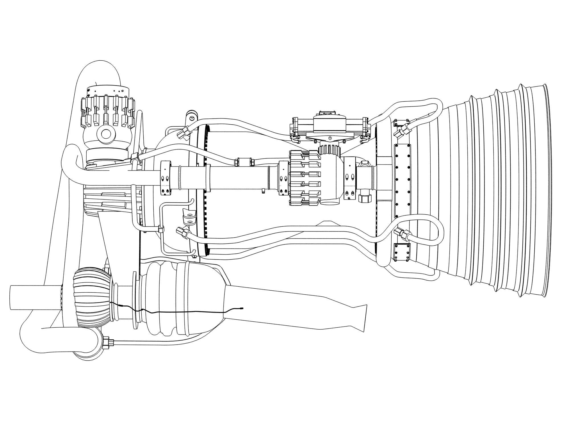 Merlin Rocket Engine SpaceX 3D model_9