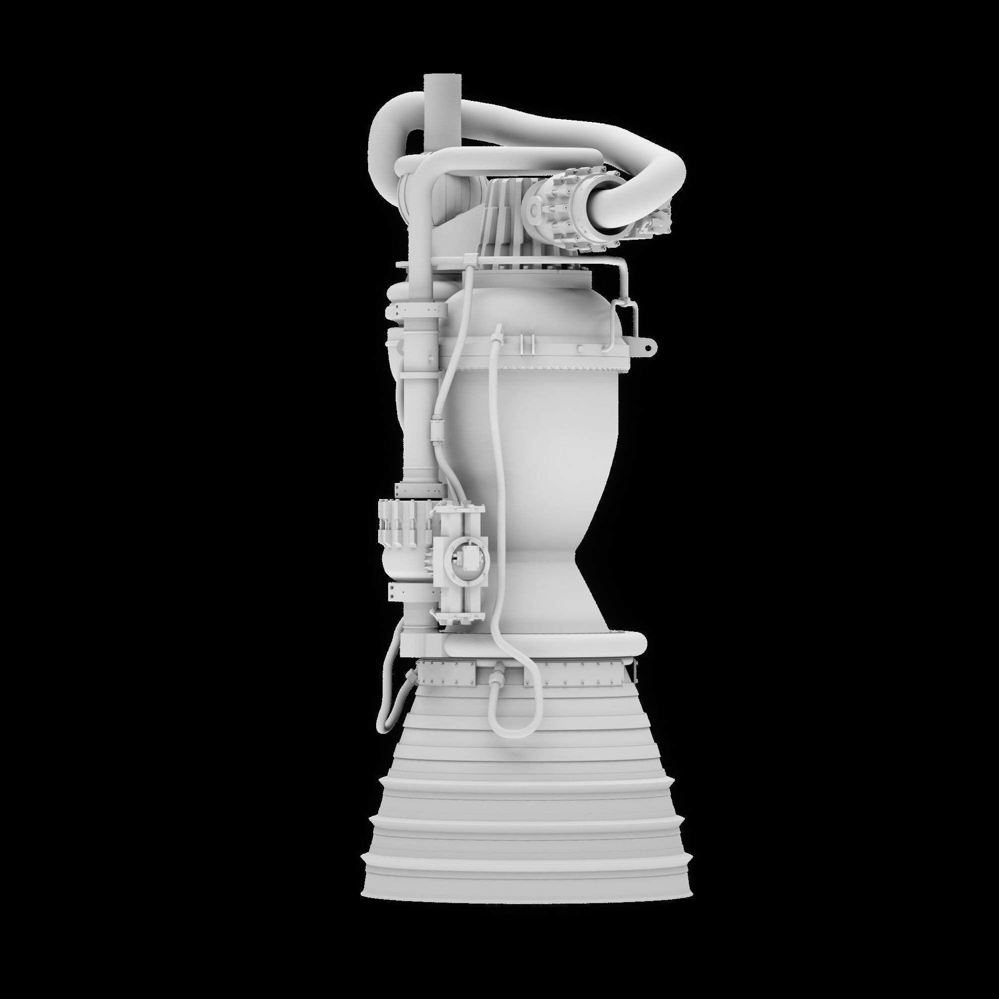 Merlin Rocket Engine SpaceX 3D model_7