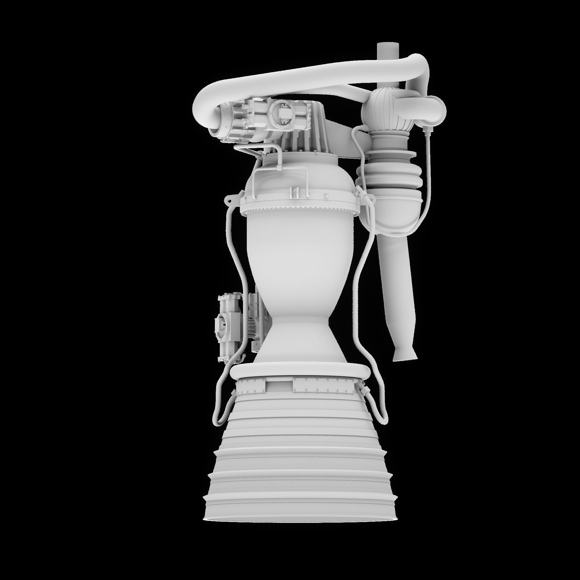 Merlin Rocket Engine SpaceX 3D model_3
