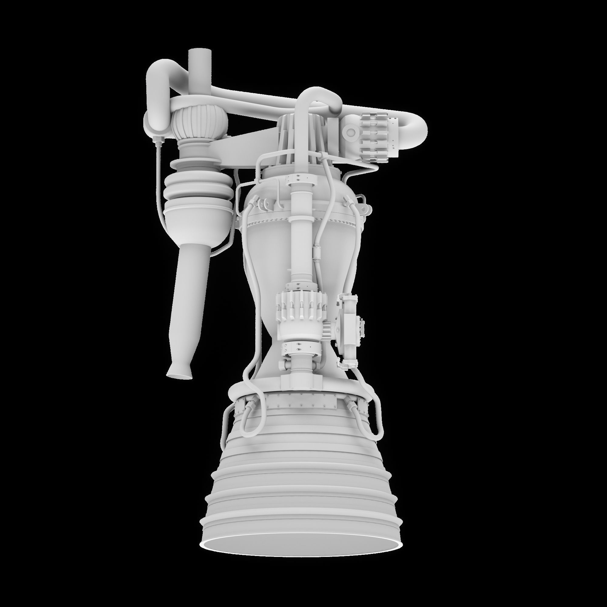 Merlin Rocket Engine SpaceX 3D model_6