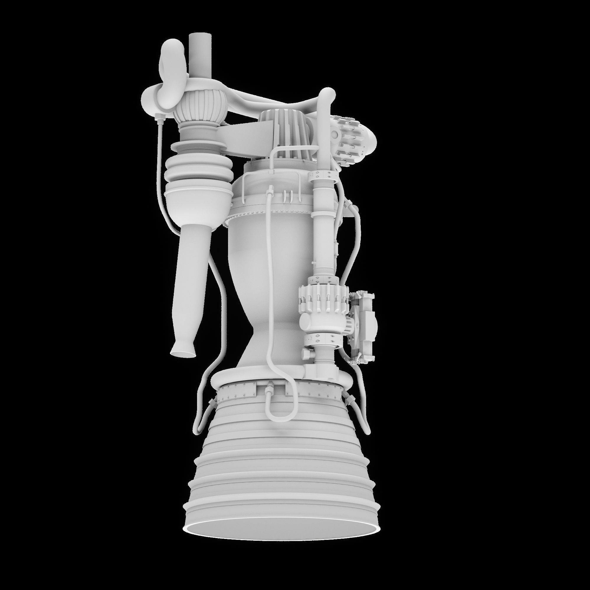 Merlin Rocket Engine SpaceX 3D model_5