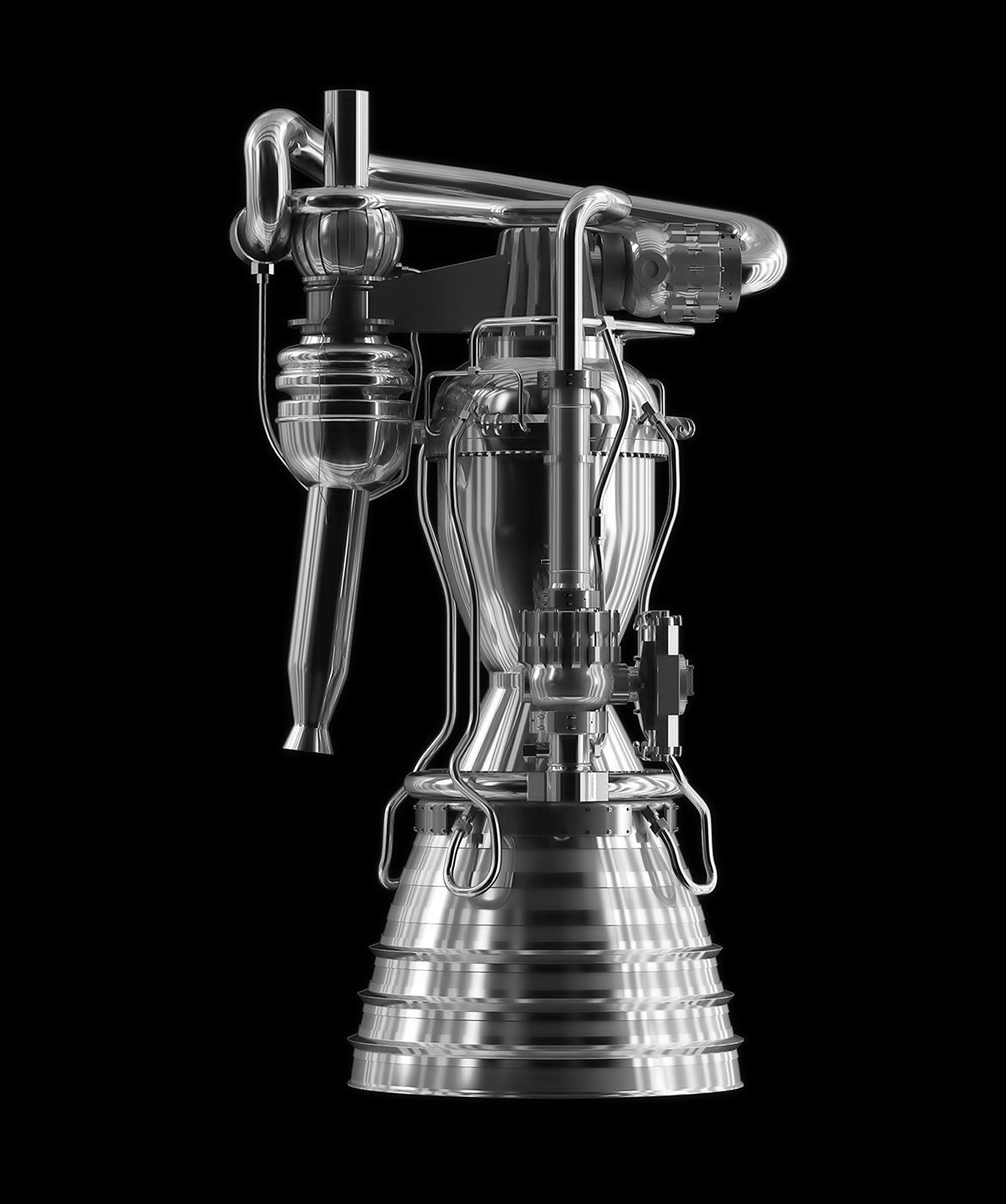 Merlin Rocket Engine SpaceX 3D model_2