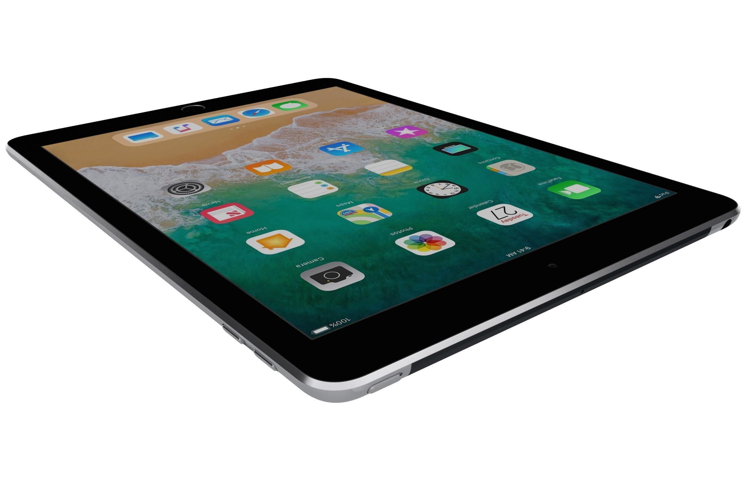 Apple iPad 9 7 2018 WifiCellular Space Gray 3D model_6