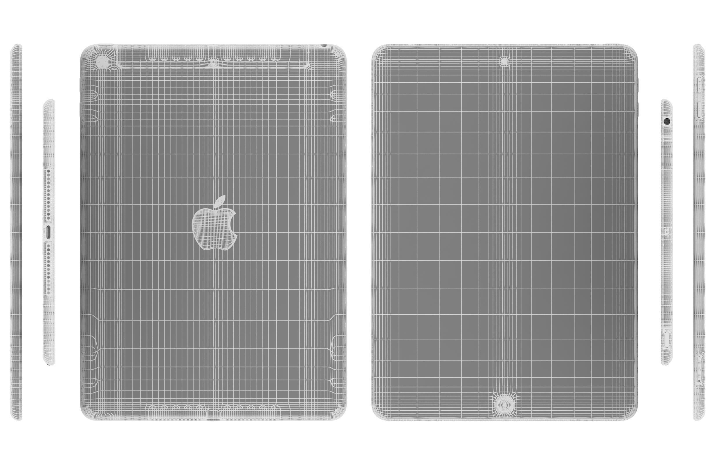Apple iPad 9 7 2018 WifiCellular Space Gray 3D model_11