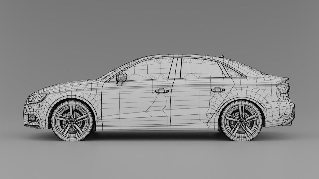 Audi A3 8V Sedan Low-poly 3D model_8