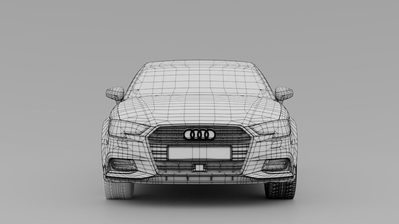 Audi A3 8V Sedan Low-poly 3D model_2