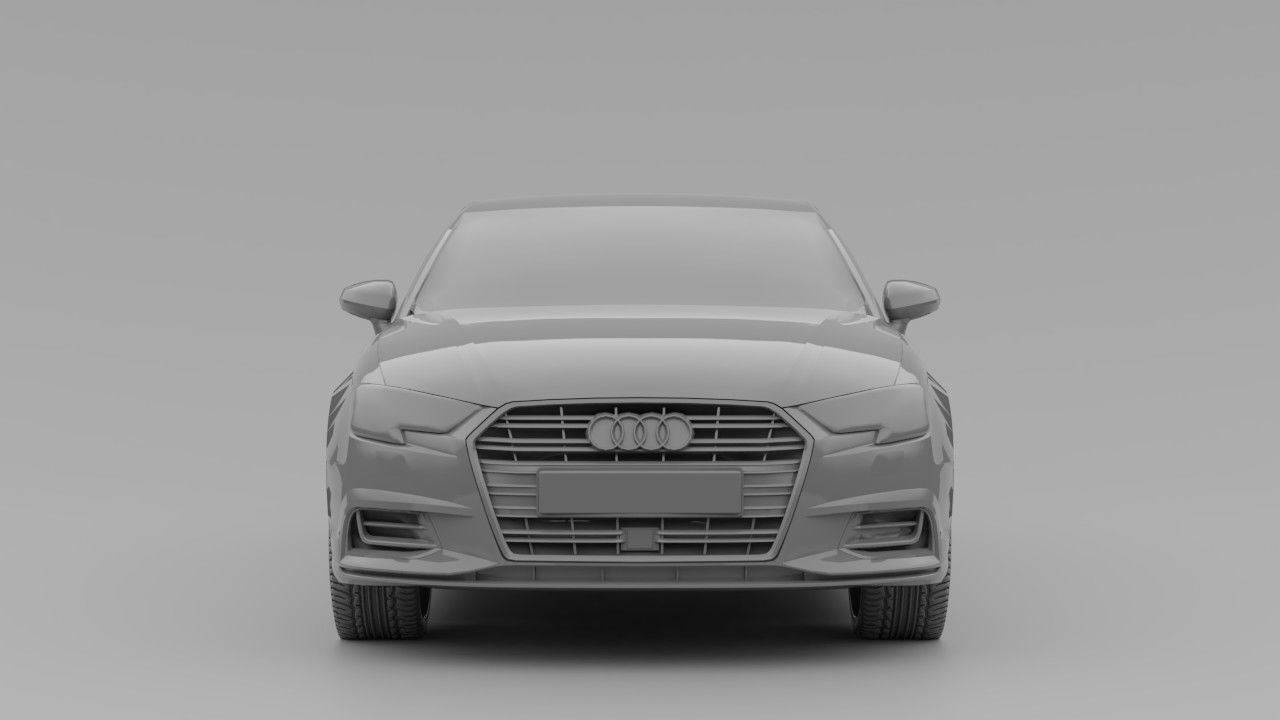 Audi A3 8V Sedan Low-poly 3D model_1