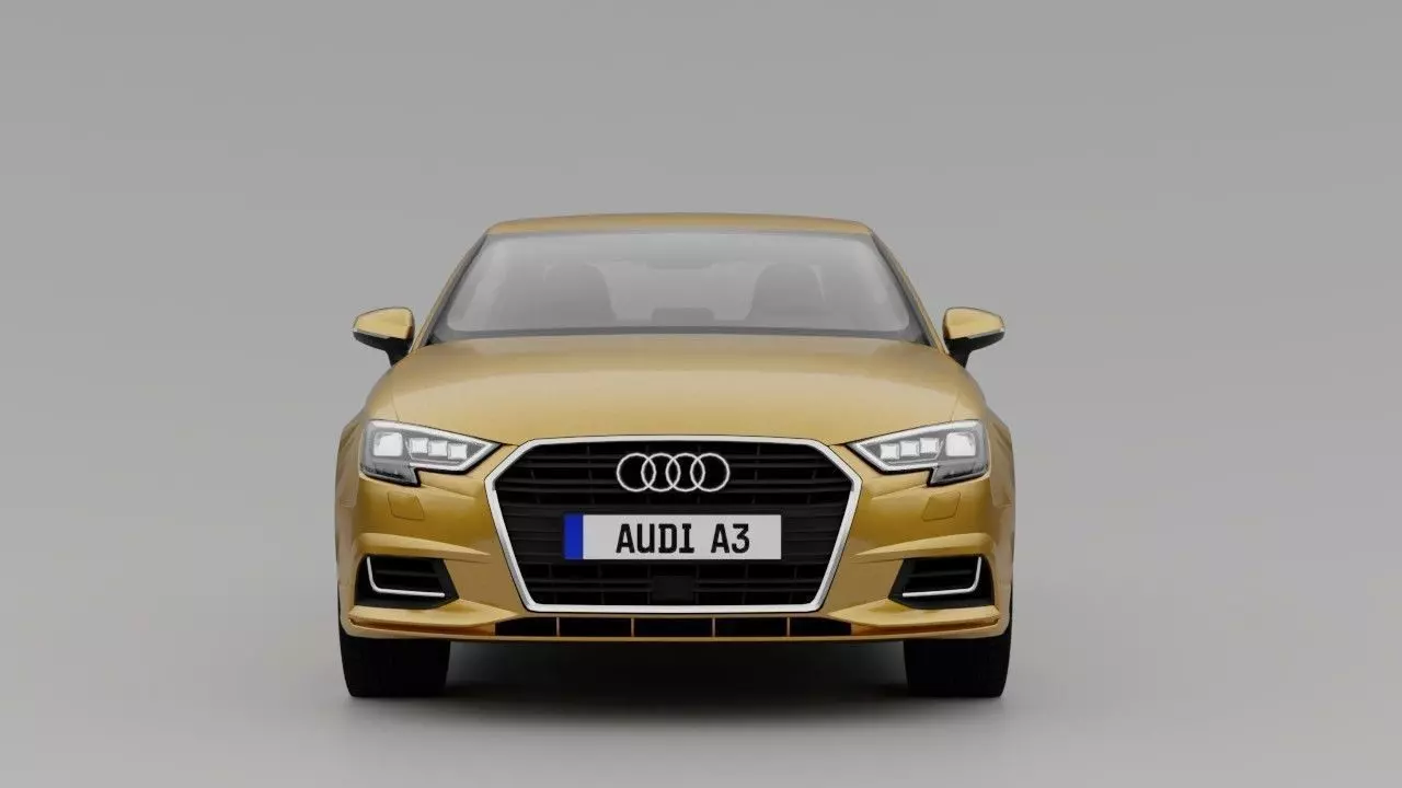 Audi A3 8V Sedan Low-poly 3D model_0