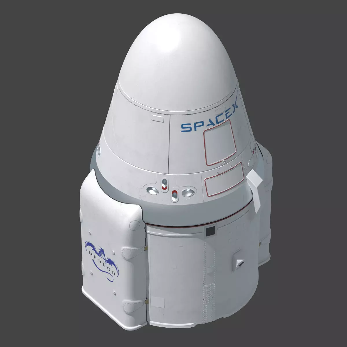 Dragon Capsule SpaceX 3D model_0
