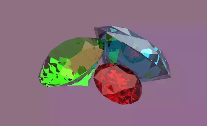 gemstone three colored diamonds