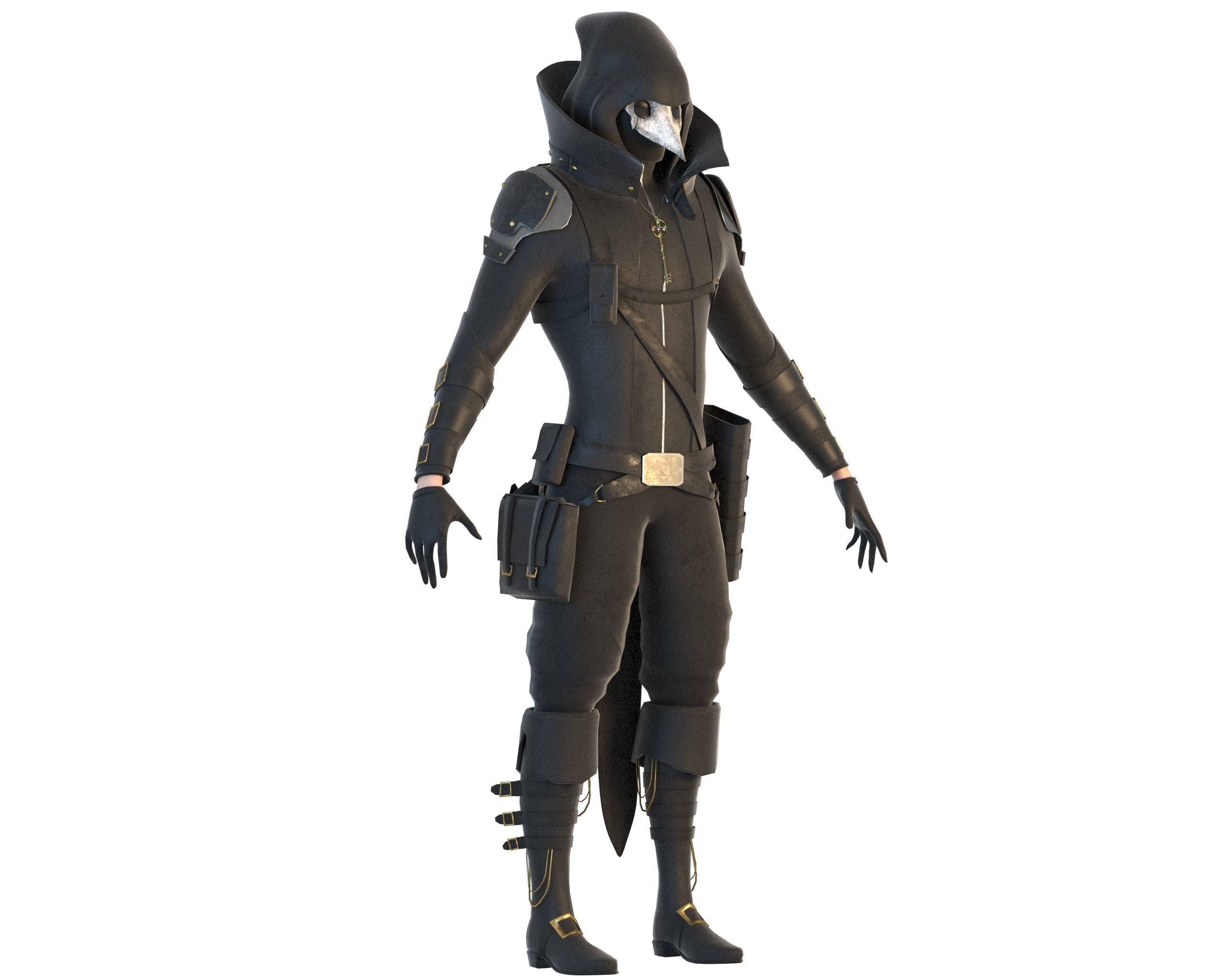 Steampunk Character Low-poly 3D model_9