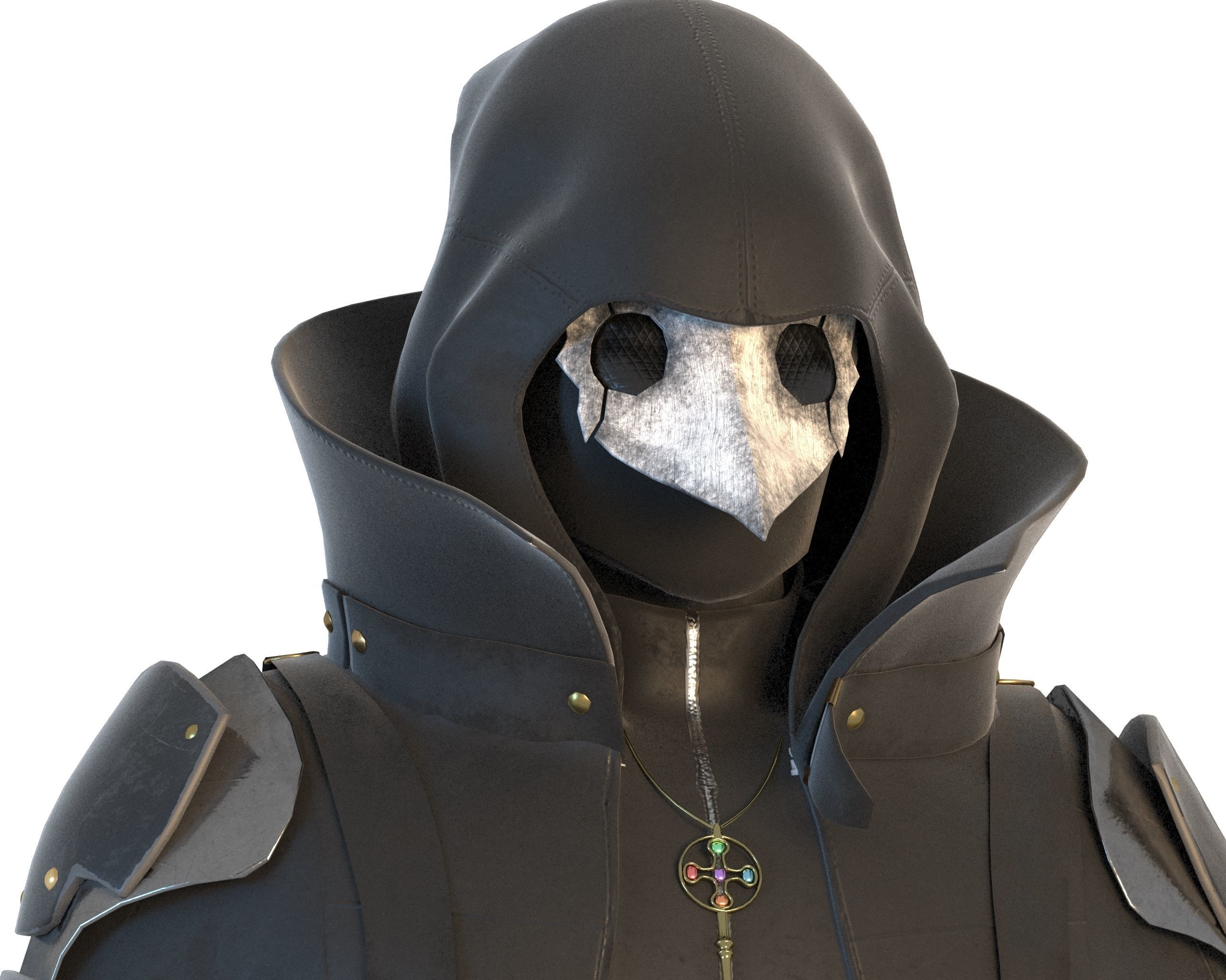 Steampunk Character Low-poly 3D model_14