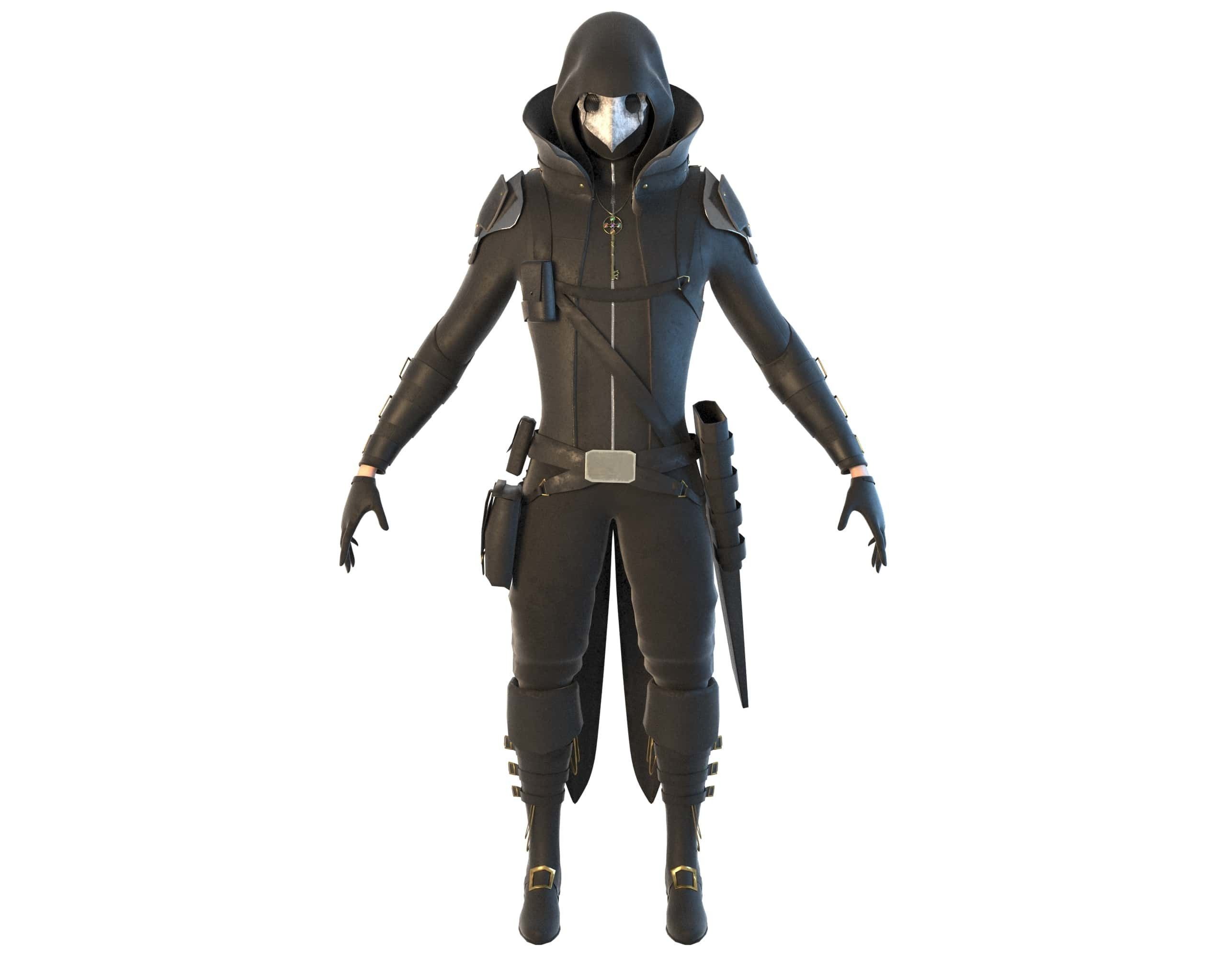 Steampunk Character Low-poly 3D model_2