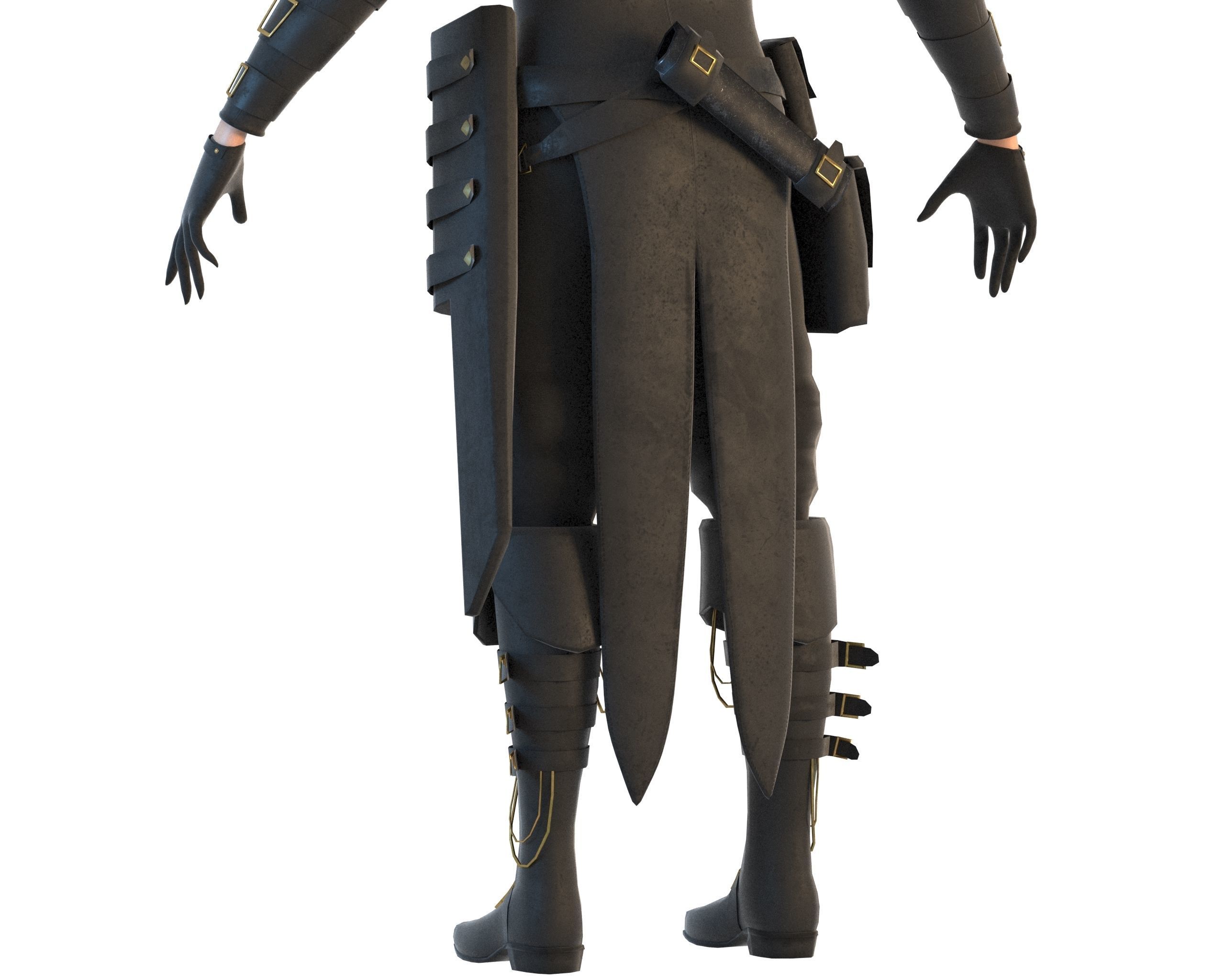 Steampunk Character Low-poly 3D model_13
