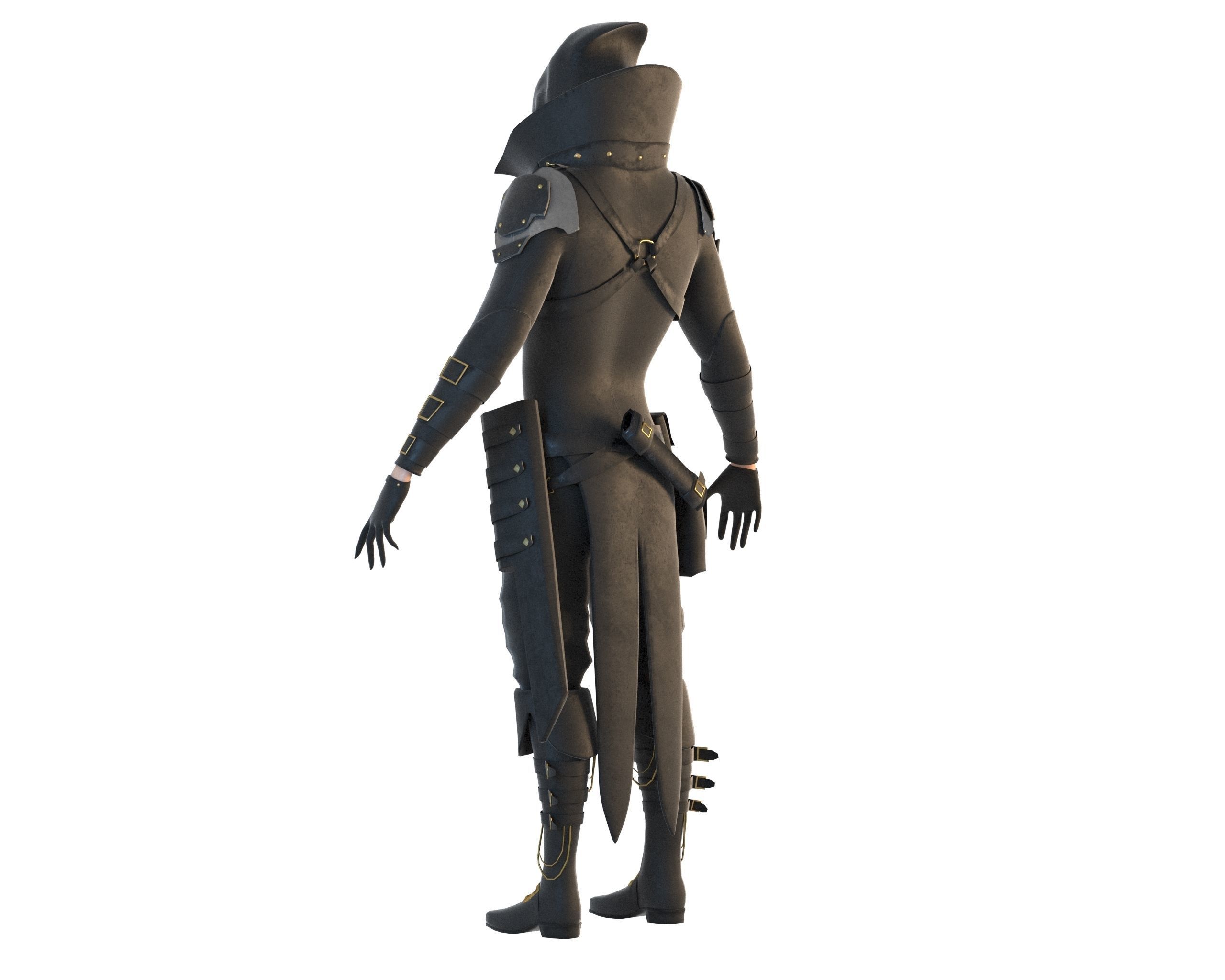 Steampunk Character Low-poly 3D model_5