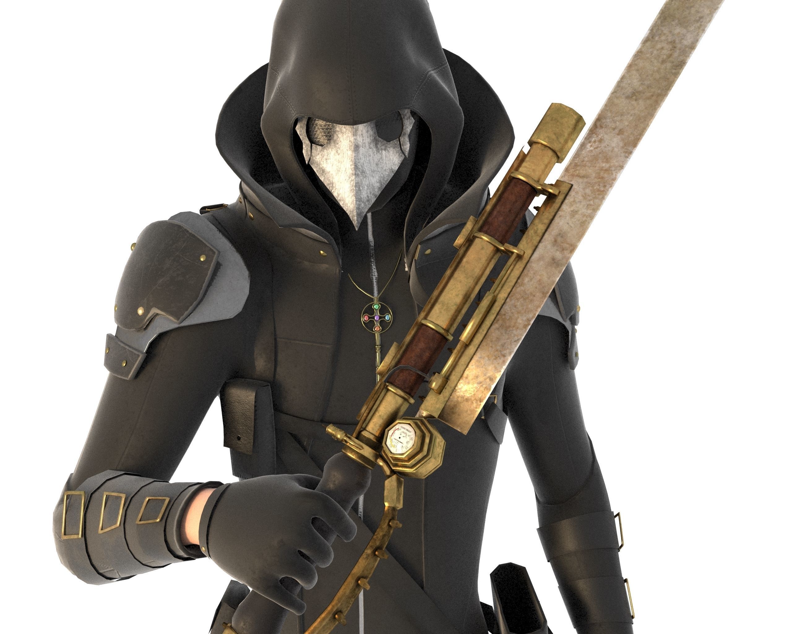 Steampunk Character Low-poly 3D model_53