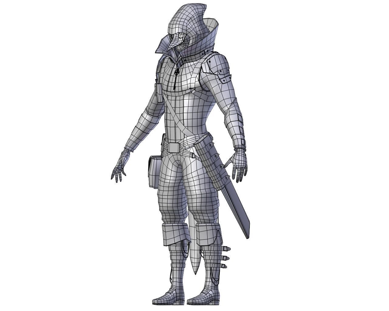 Steampunk Character Low-poly 3D model_60