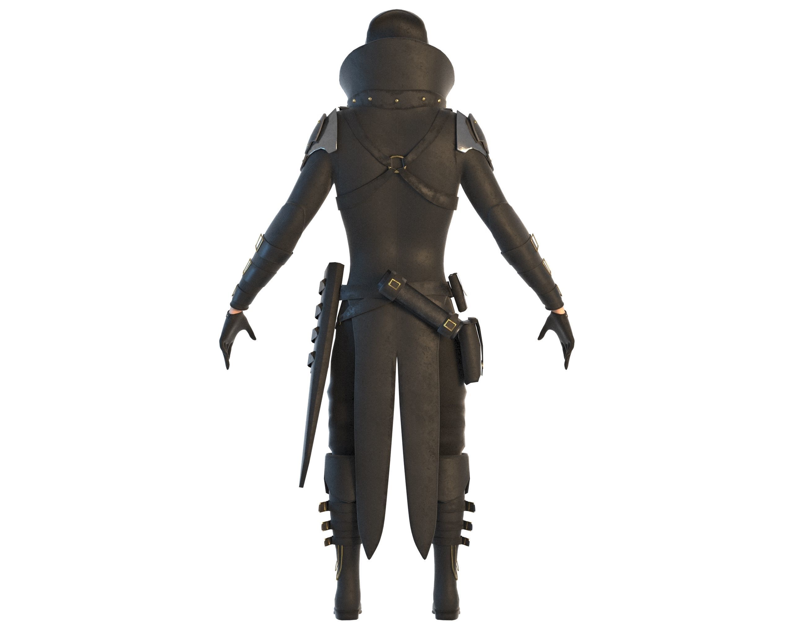 Steampunk Character Low-poly 3D model_6