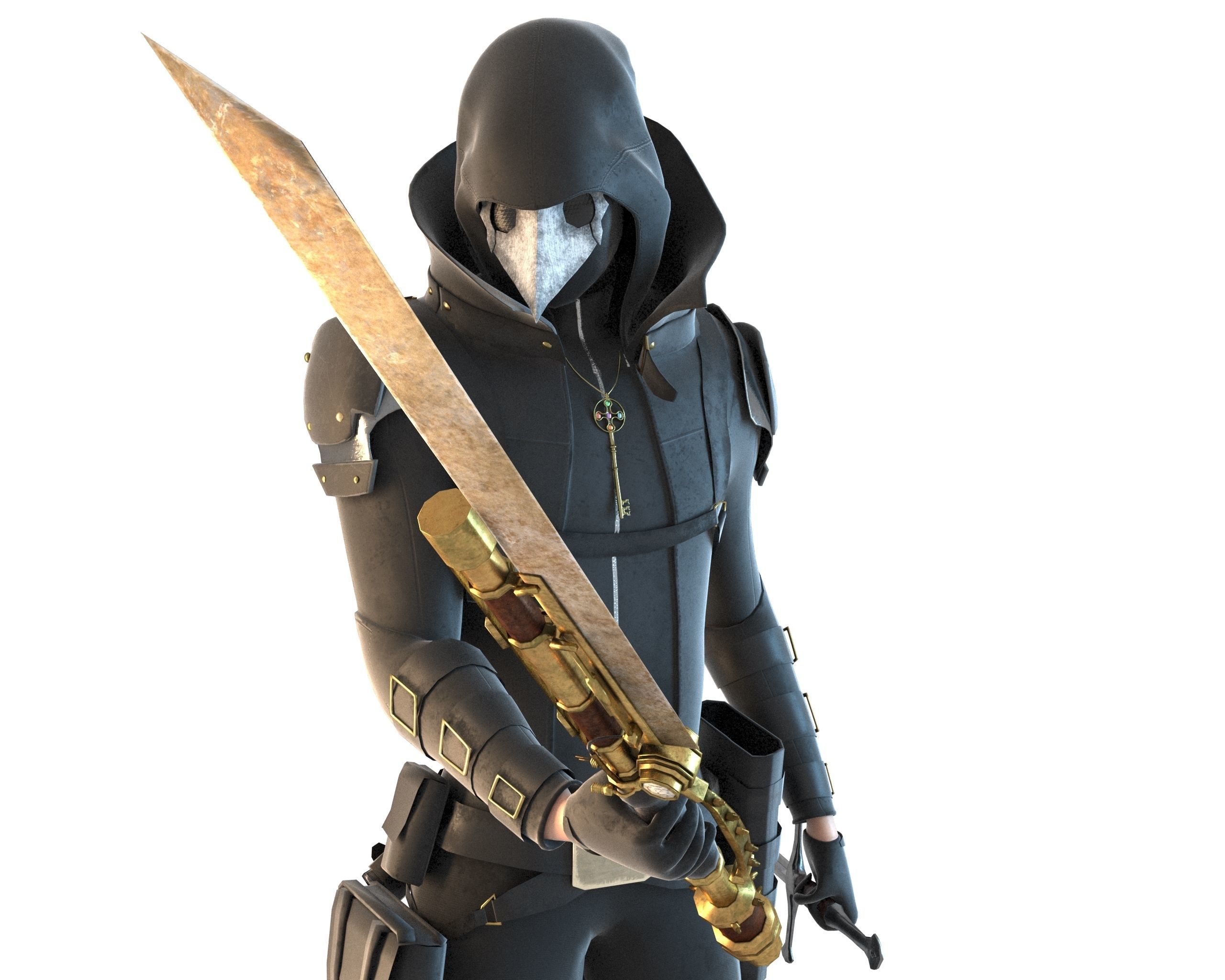 Steampunk Character Low-poly 3D model_49