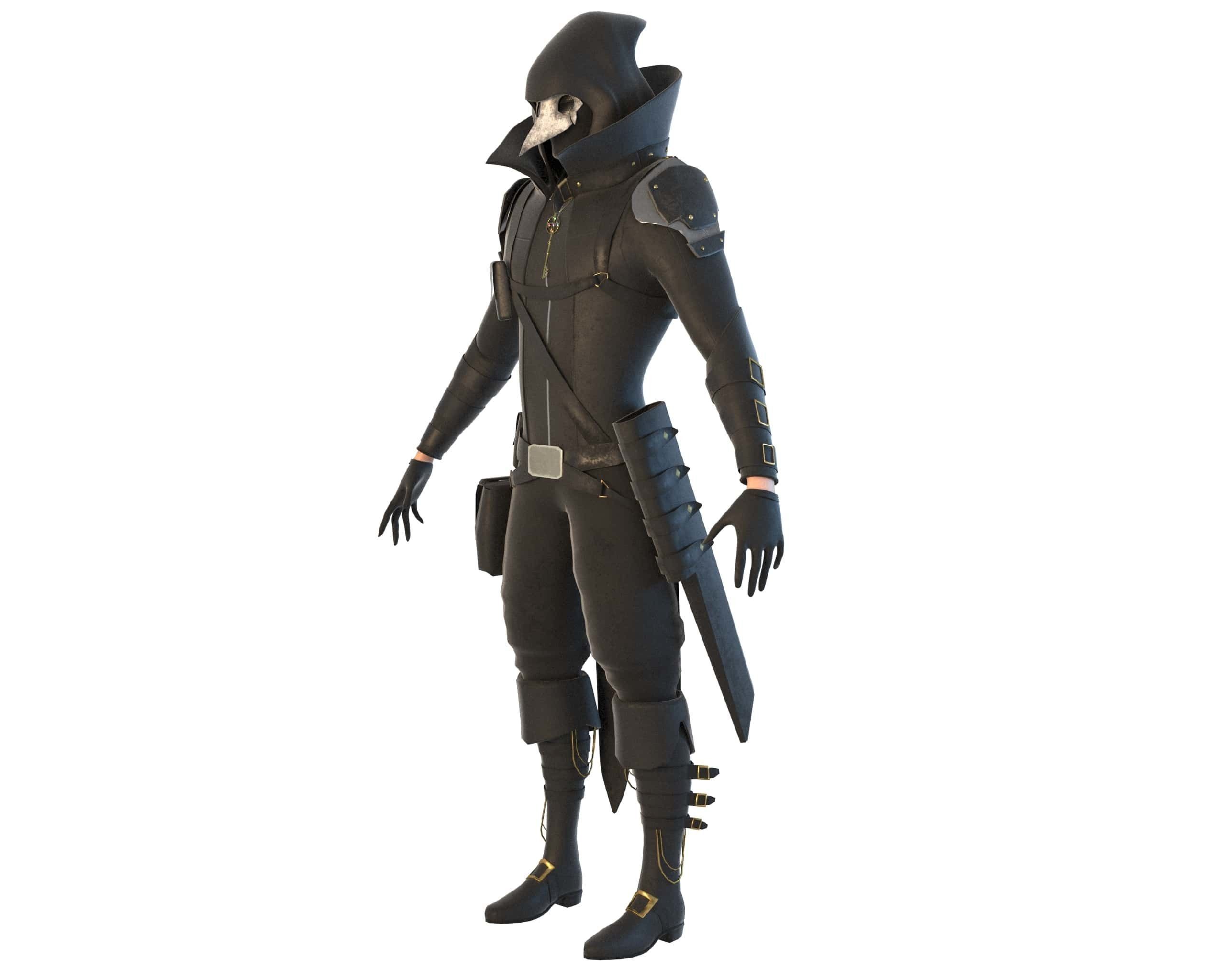 Steampunk Character Low-poly 3D model_3