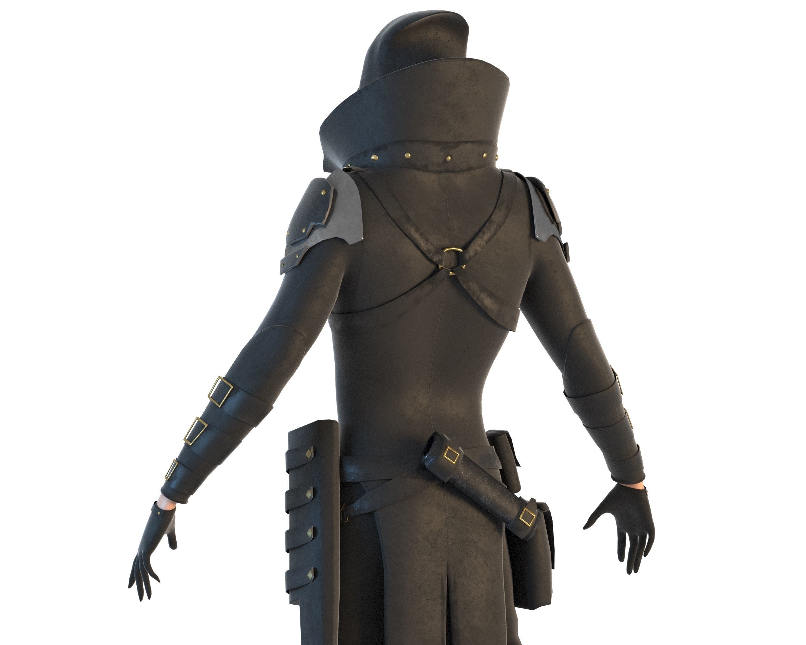 Steampunk Character Low-poly 3D model_11