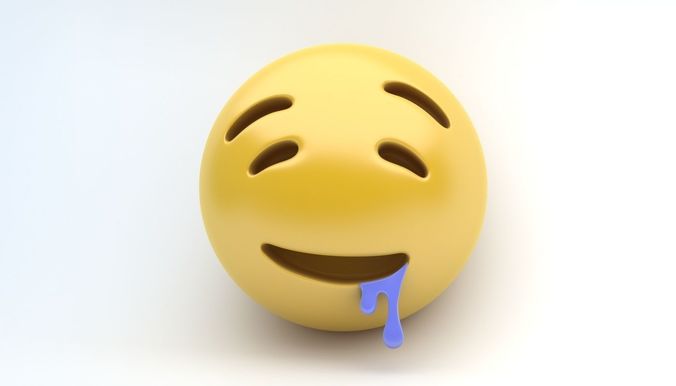 EMOJI drooling Low-poly 3D model