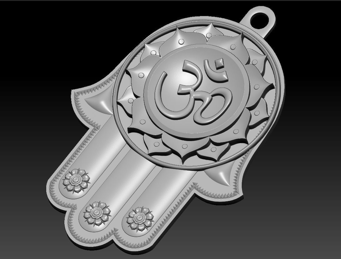 Hamsa Buddha Hand  file resize able 3D print model_1