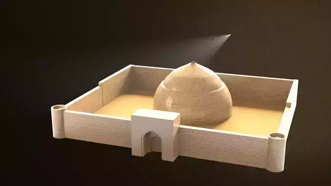 Tash-Rabat mosque with light shining