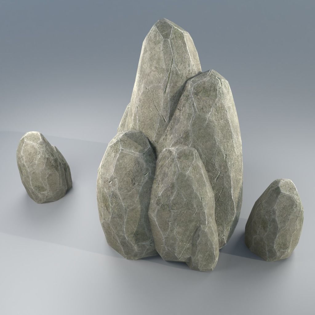 Dry Stone 2 Low-poly 3D model_2