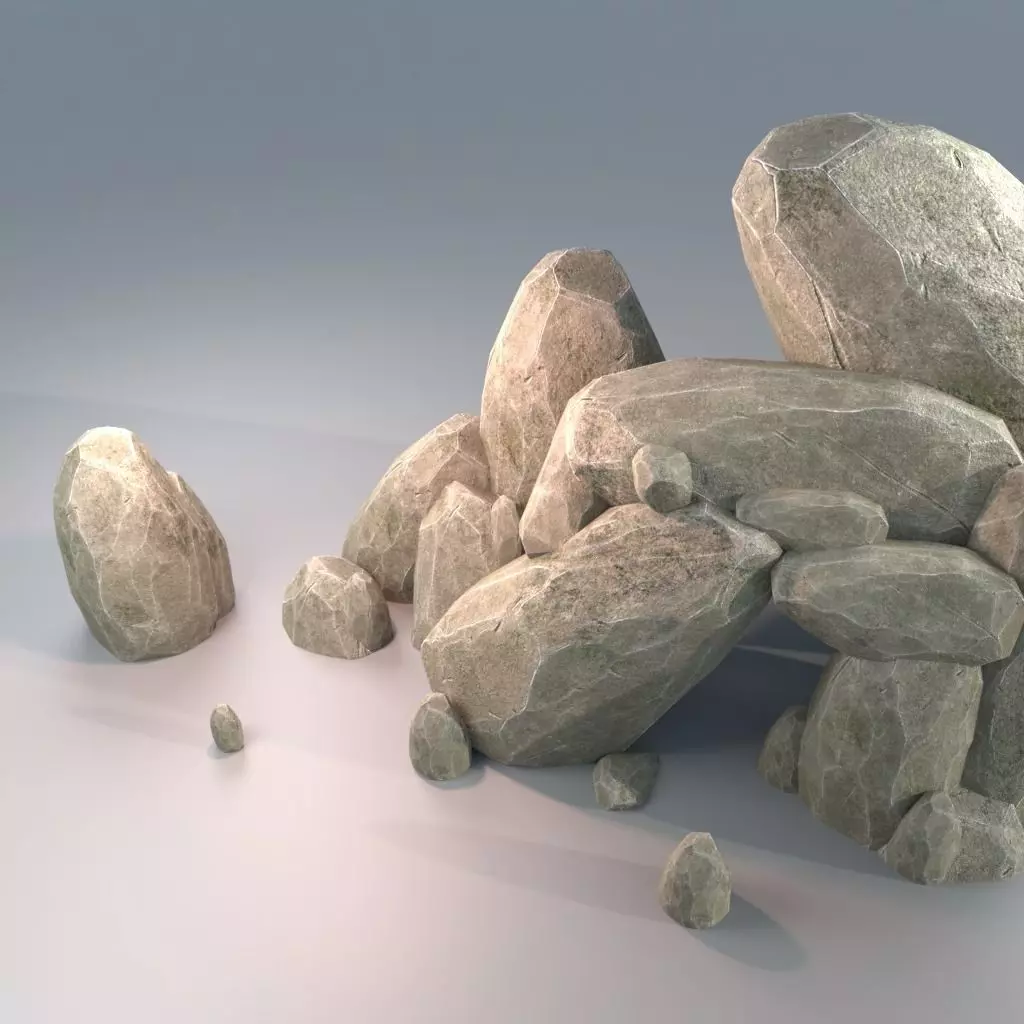 Dry Stone 2 Low-poly 3D model_0