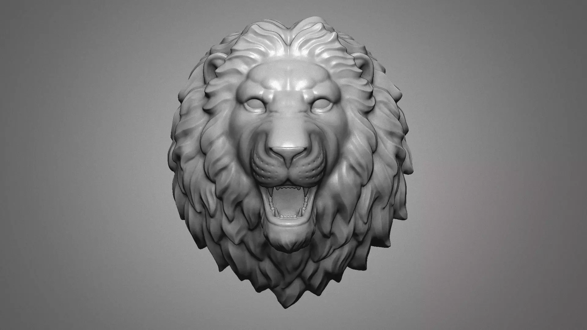 lion head sculpture 3D print model_0
