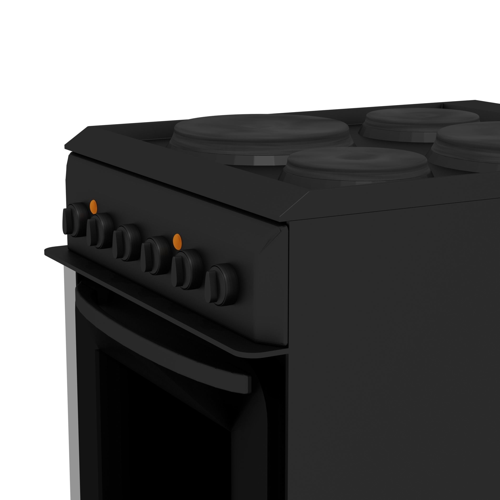 Kitchen Oven and Stove top 3D model_1