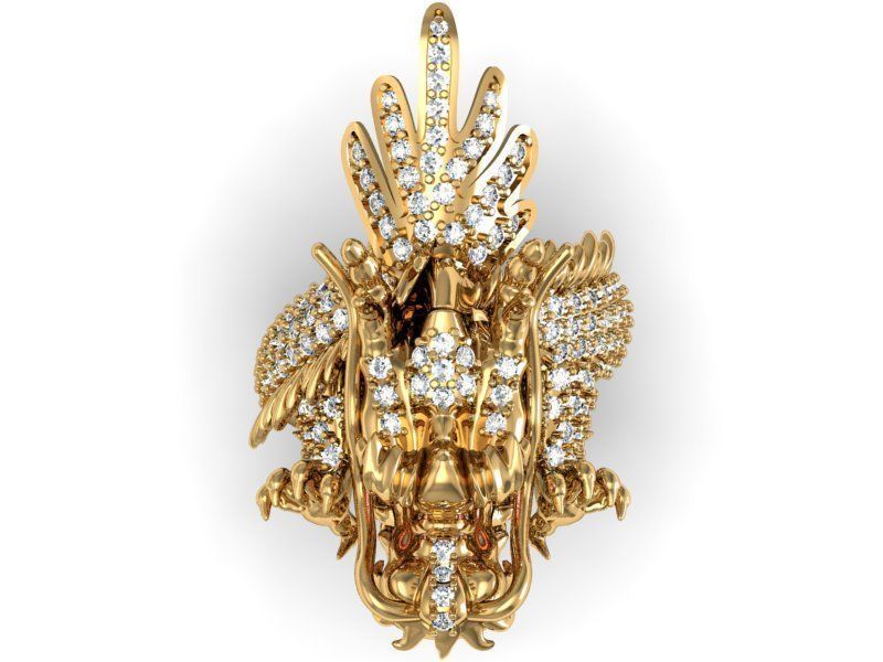 dragon ring gem 3D print model_4