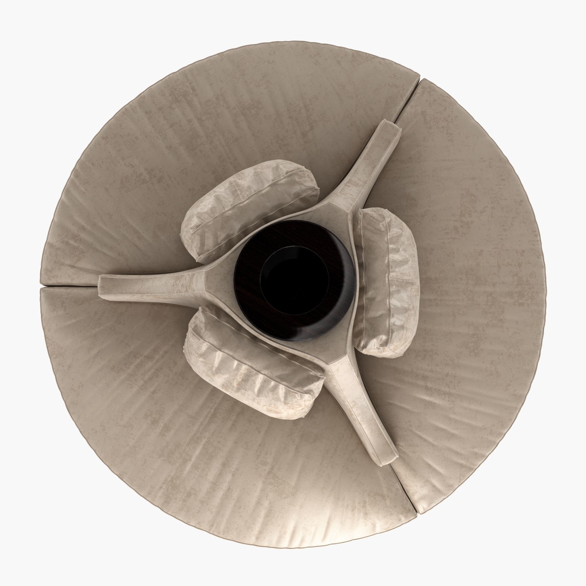 Custom Hand Made Center Round Settee Banquette Sofa 3D model_5