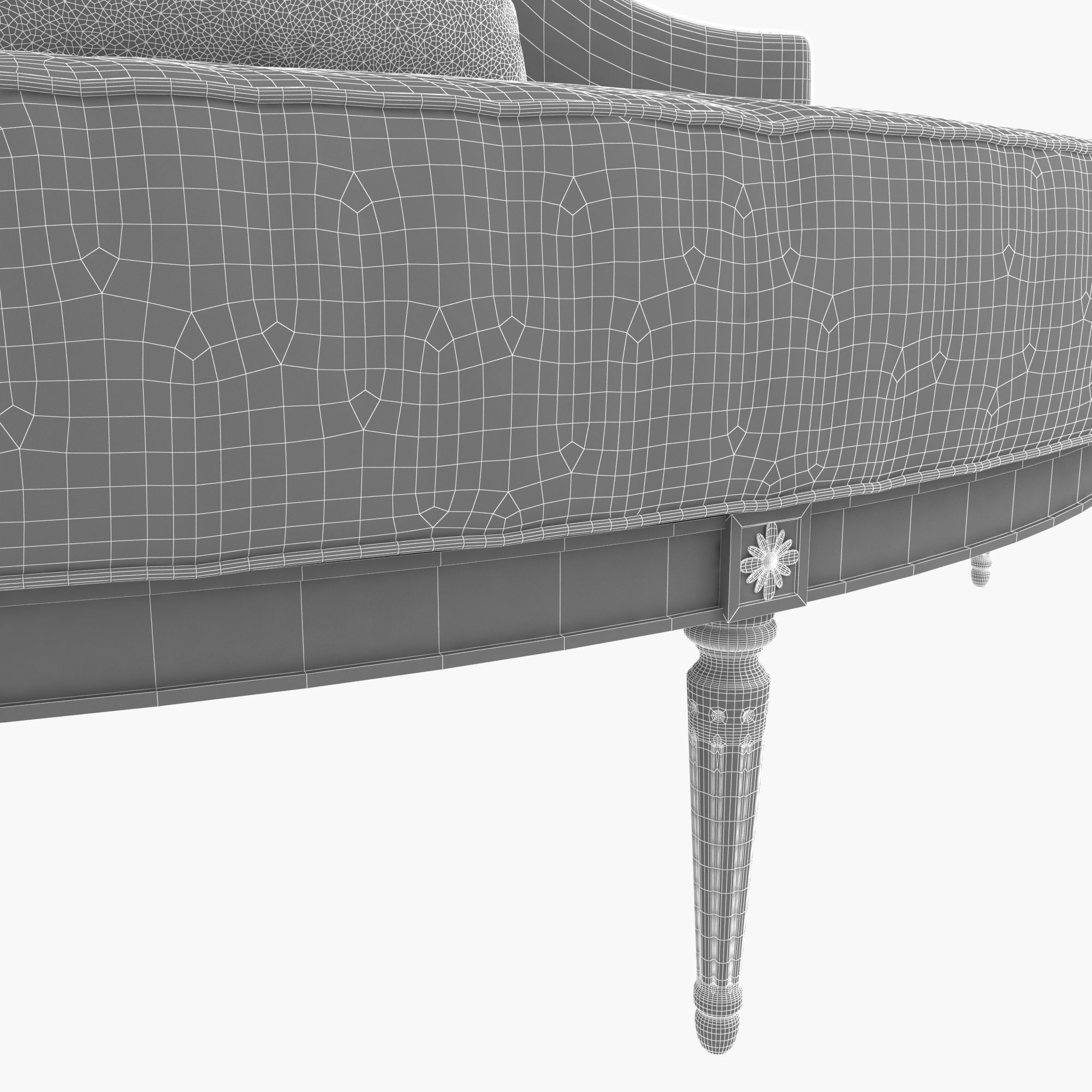 Custom Hand Made Center Round Settee Banquette Sofa 3D model_8