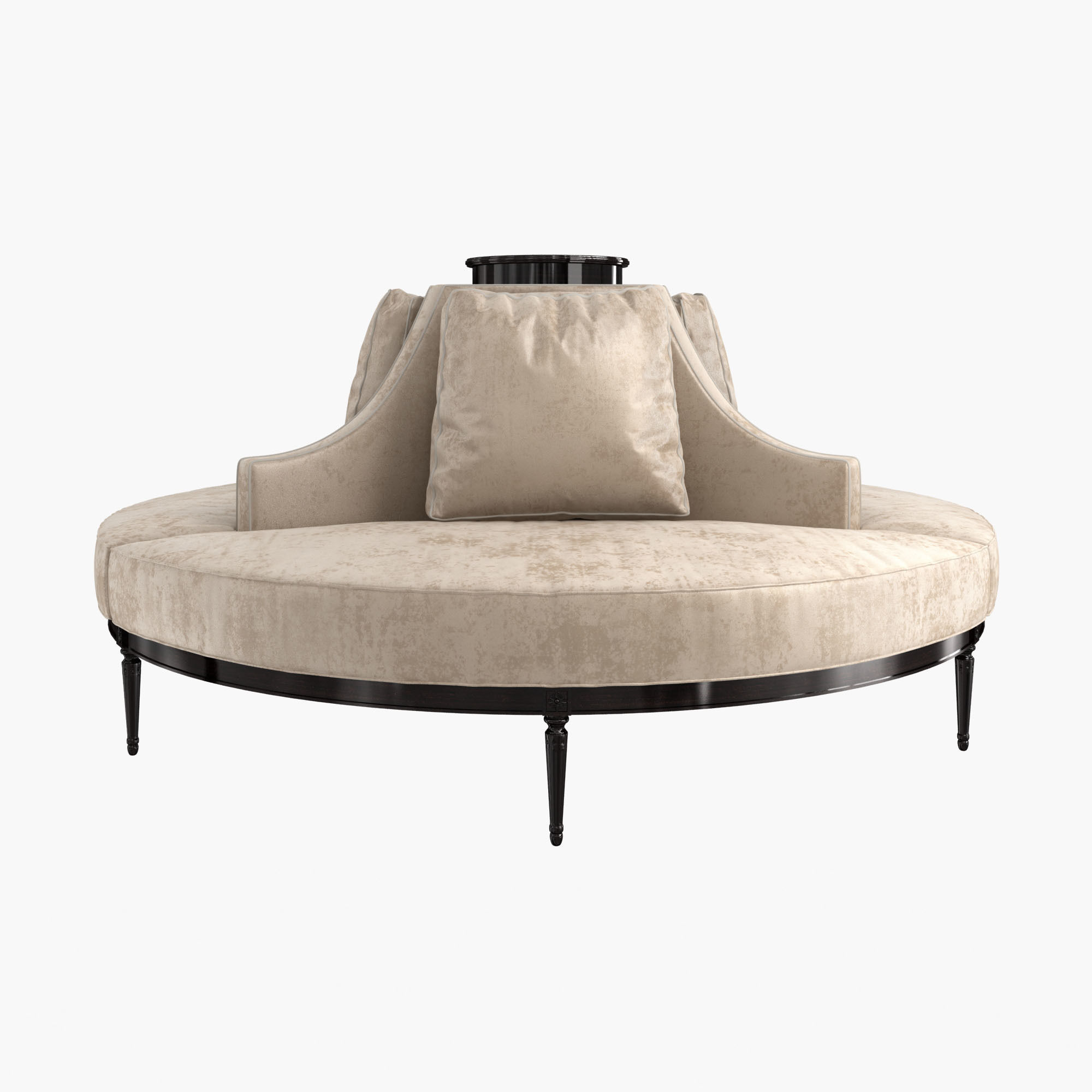Custom Hand Made Center Round Settee Banquette Sofa 3D model_1