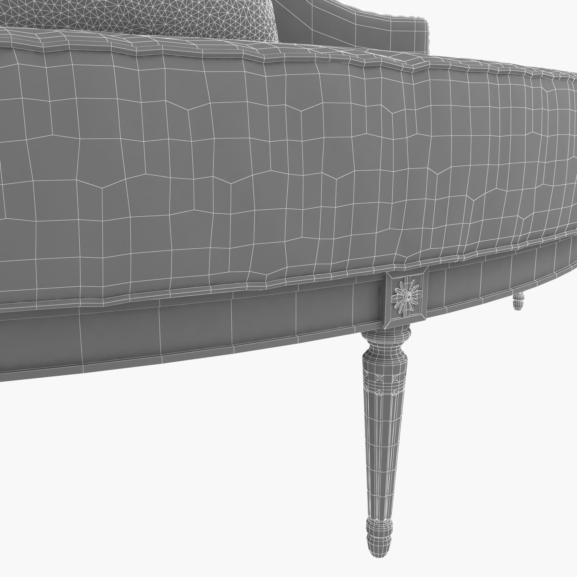 Custom Hand Made Center Round Settee Banquette Sofa 3D model_9