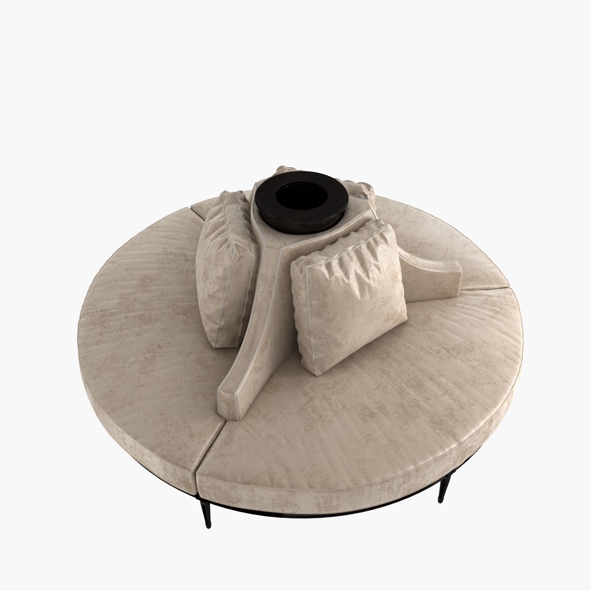 Custom Hand Made Center Round Settee Banquette Sofa 3D model_2