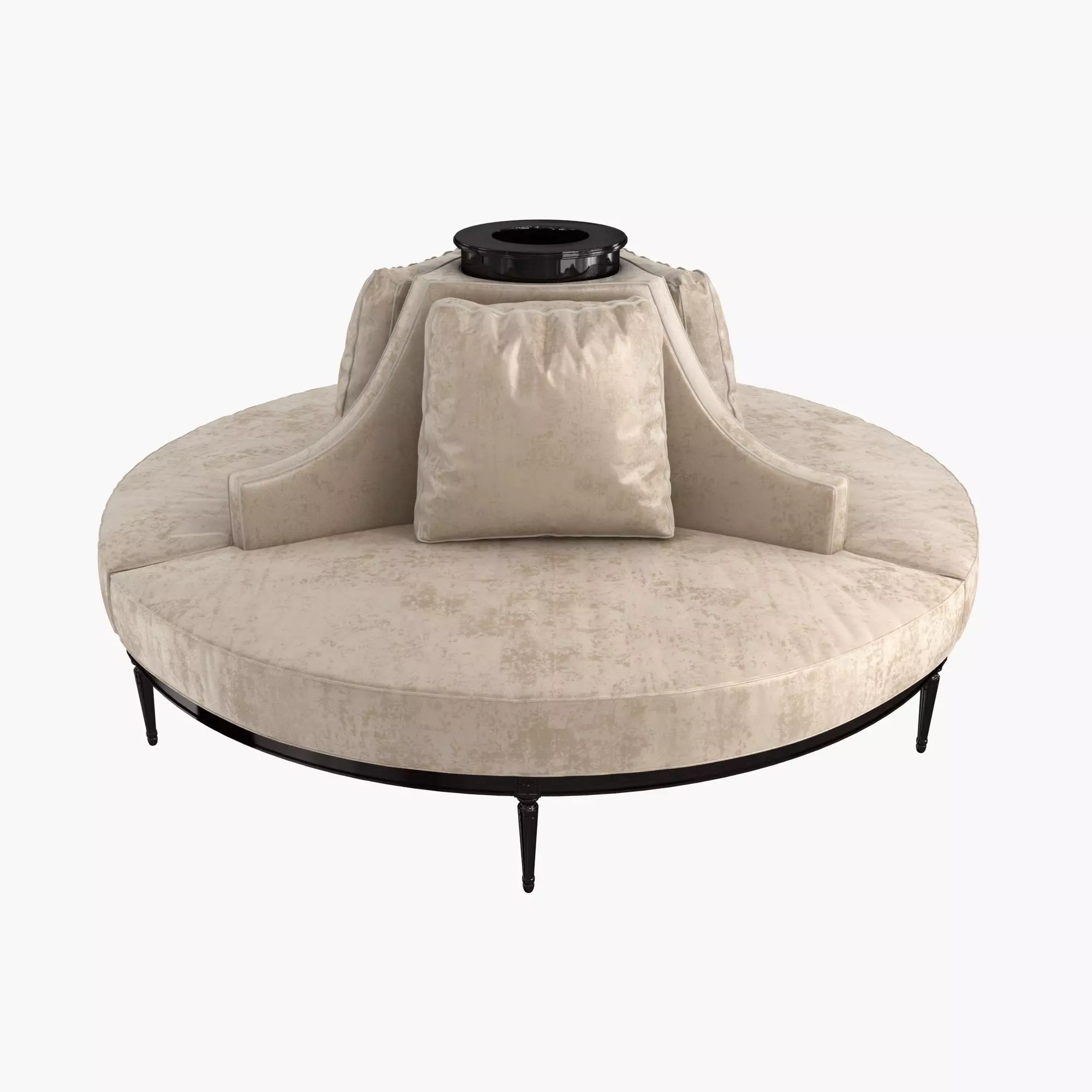 Custom Hand Made Center Round Settee Banquette Sofa 3D model_0