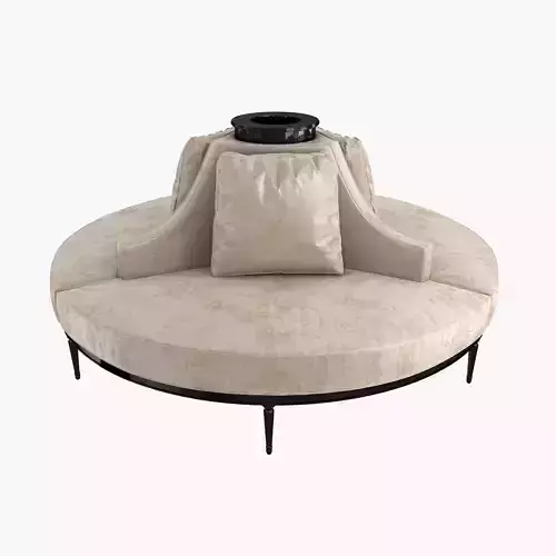 Custom Hand Made Center Round Settee Banquette Sofa 3D model