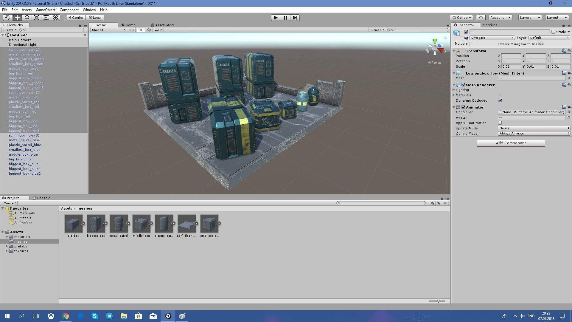 3D Sci-fi containers pack  Low-poly 3D model_1