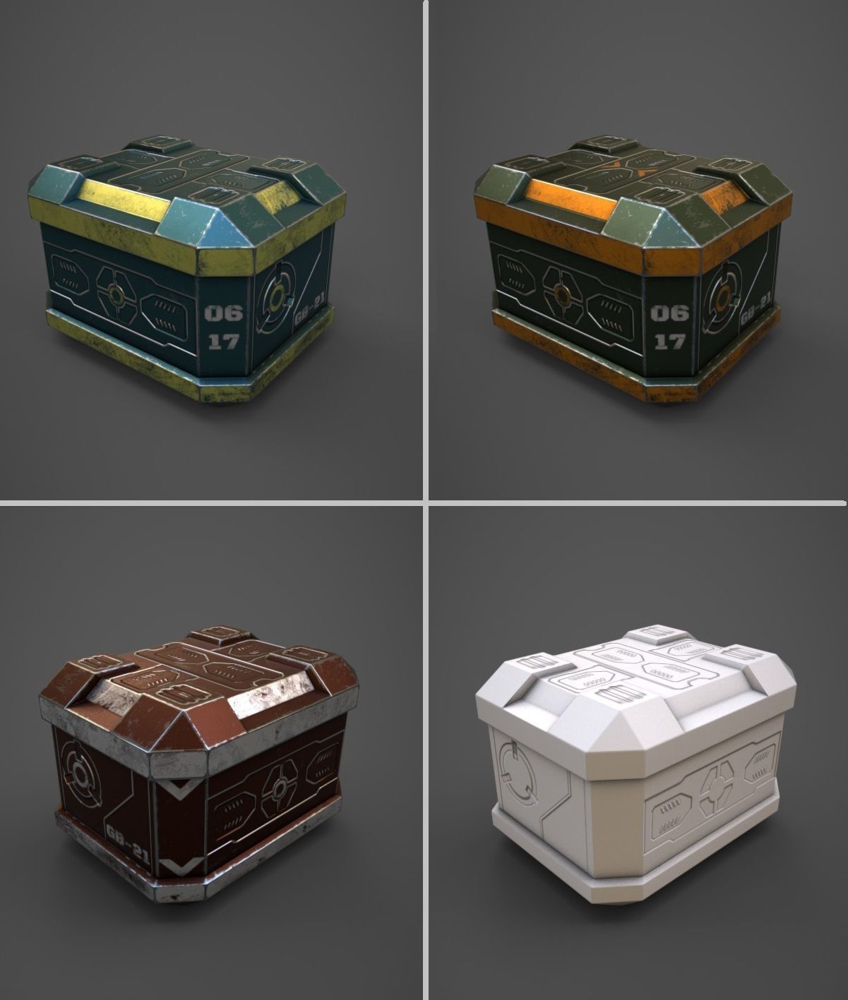 3D Sci-fi containers pack  Low-poly 3D model_9