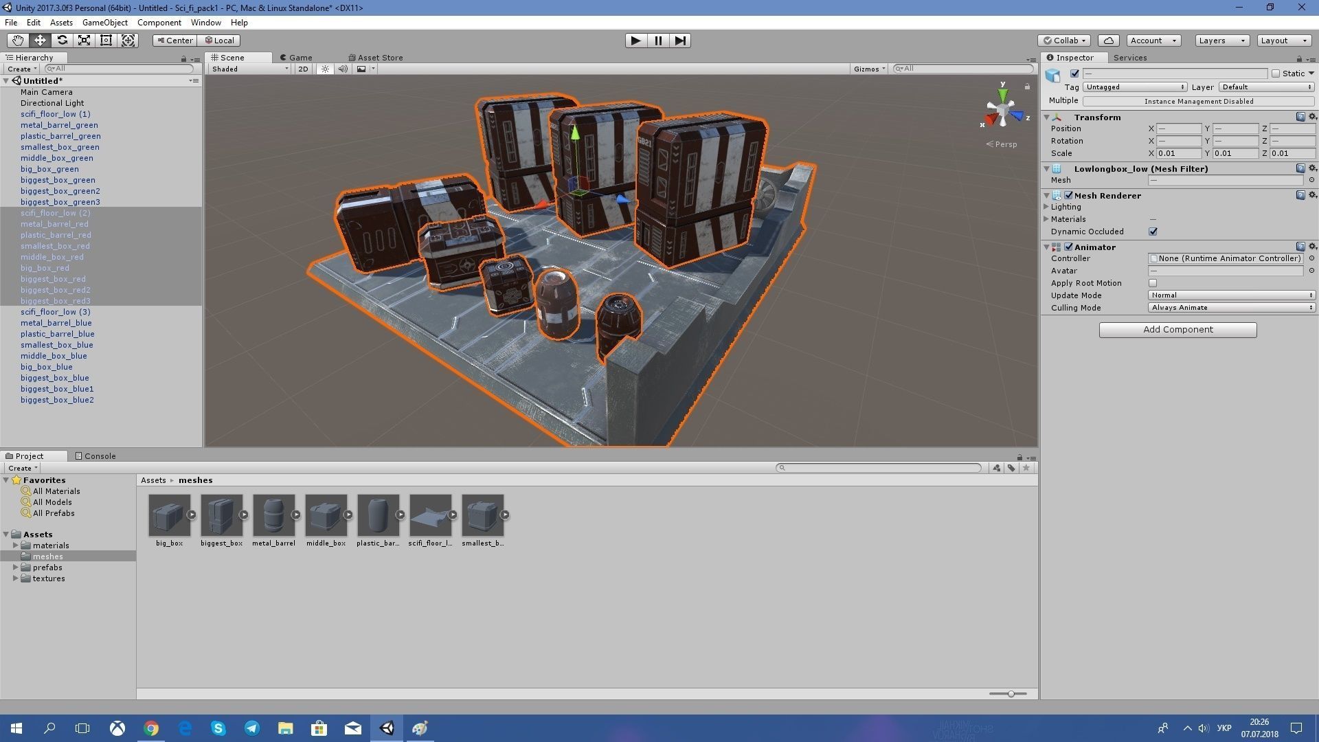3D Sci-fi containers pack  Low-poly 3D model_3