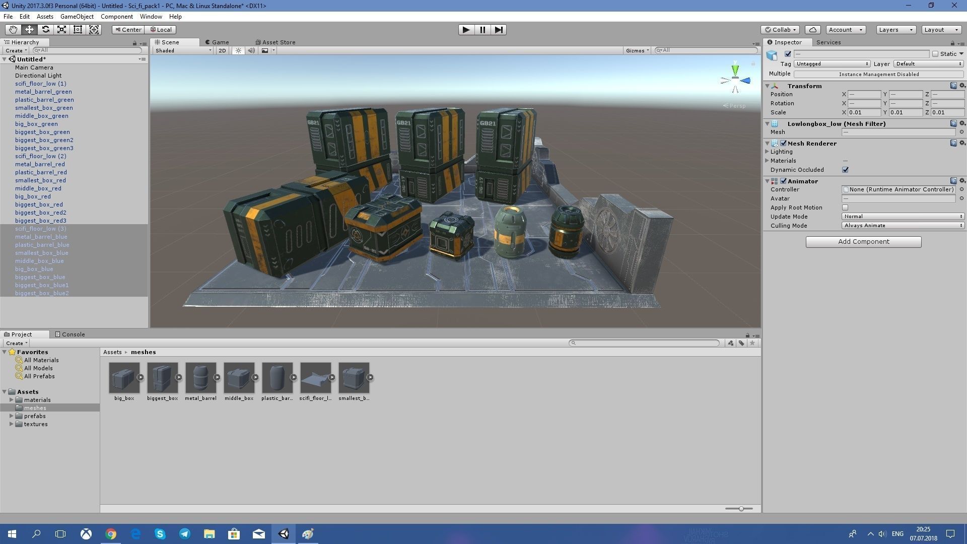 3D Sci-fi containers pack  Low-poly 3D model_2